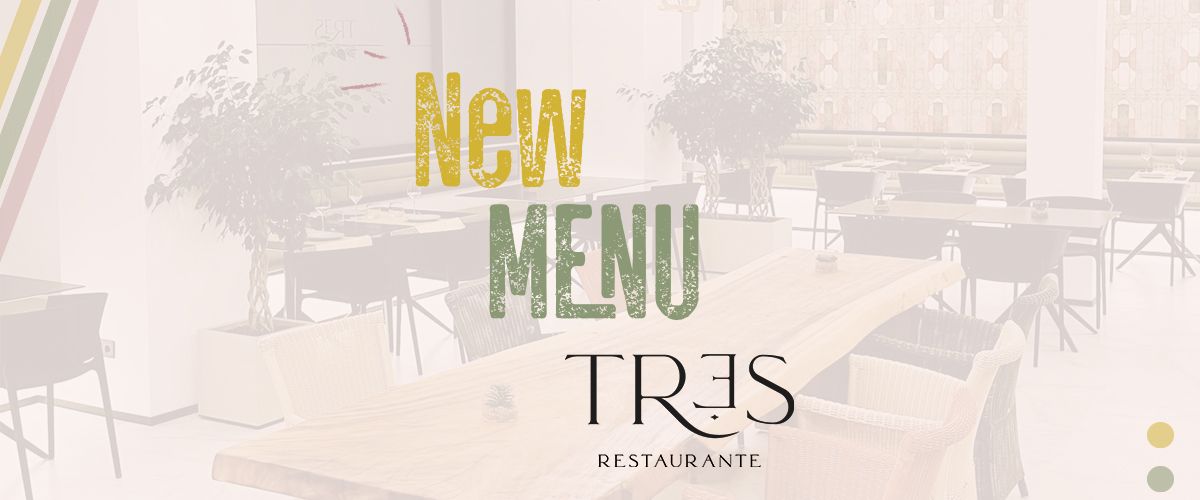 Image of the restaurant with the text New Tr3s Menu