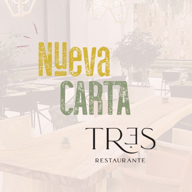 Imagen del restaurante con el texto Nueva Carta Tr3s